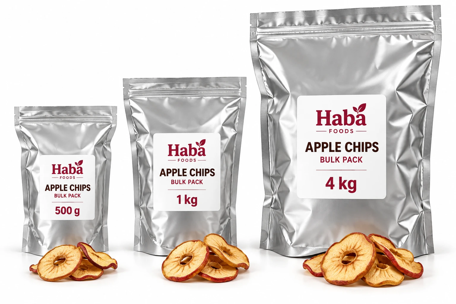 Silver foil bulk pouches 500 g, 1 kg and 4 kg
