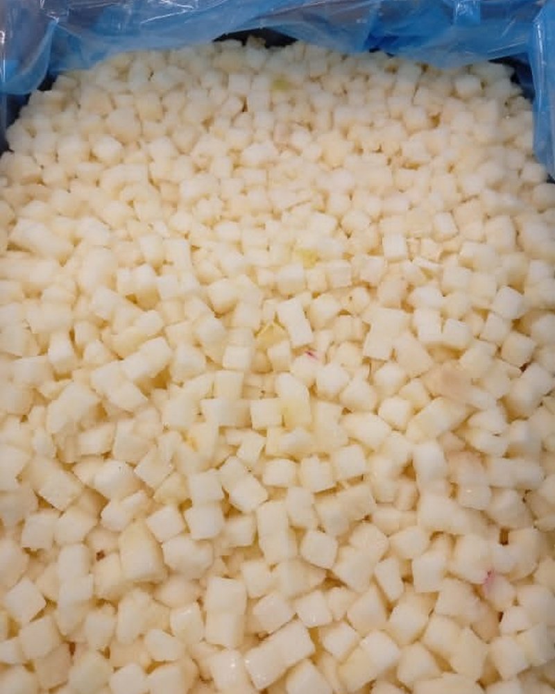 Pomme en dés IQF 10x10mm, variétés fermes