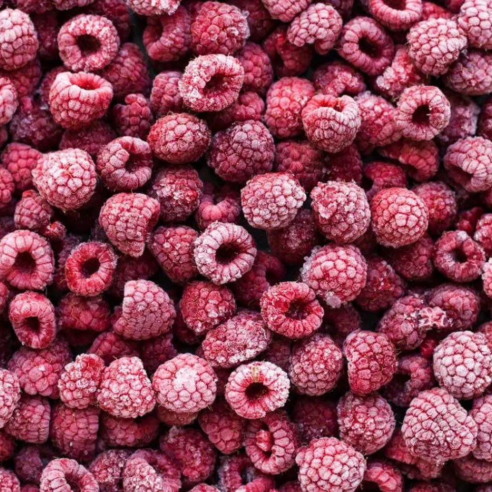 Framboises surgelées, IQF
